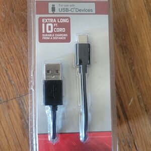 USB-A to USB-C Extra Long 10 ft Charging Cable - Black